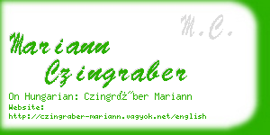 mariann czingraber business card